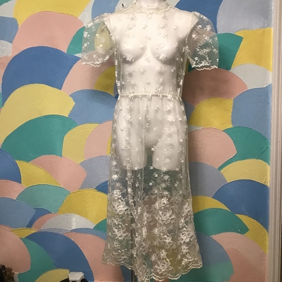 Vintage Dresses & Skirts - Lace Floral Maxi Dress